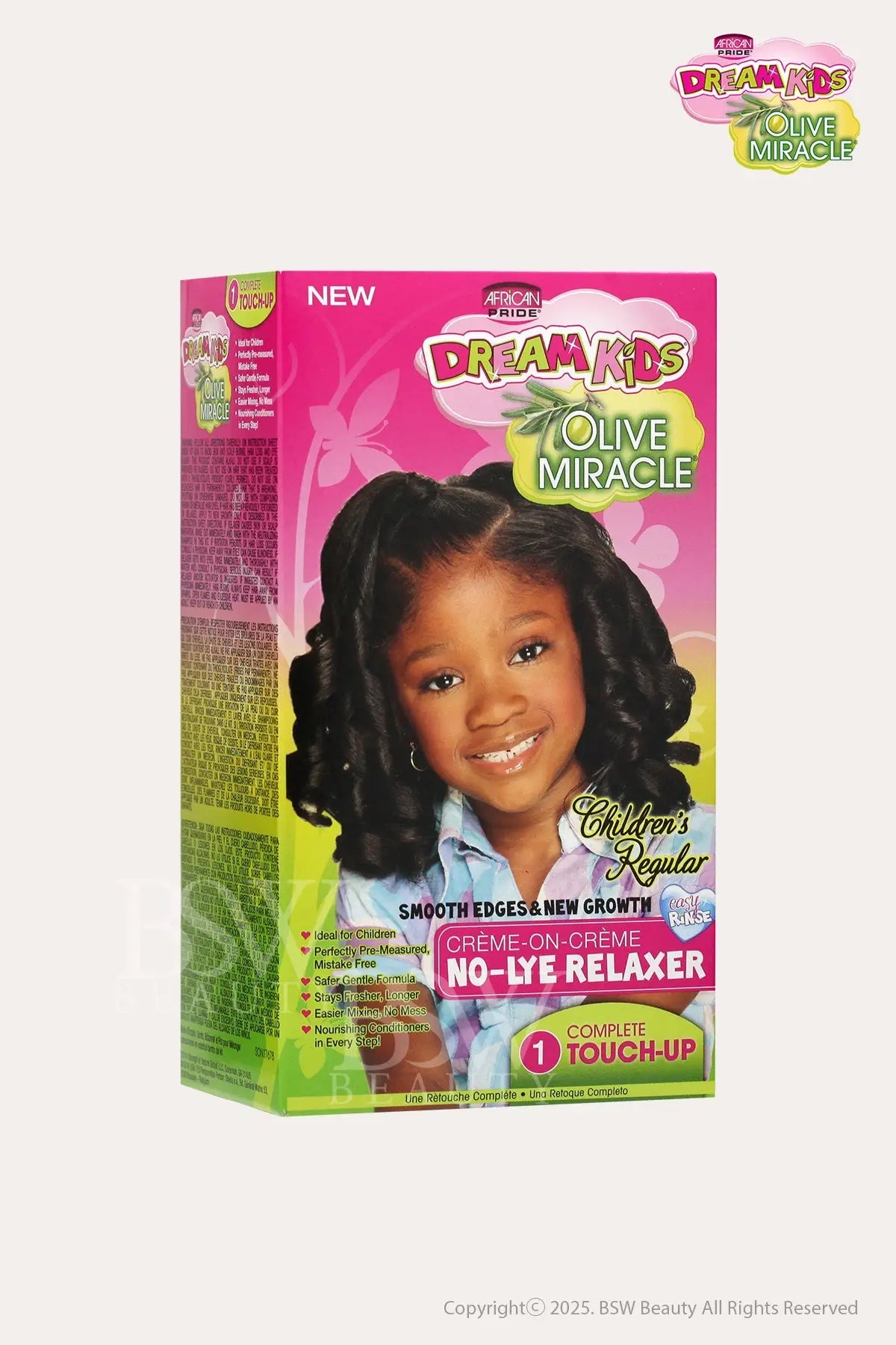 AFRICAN PRIDE DREAM KIDS OLIVE MIRACLE CREME ON CREME NO-LYE RELAXER TOUCH-UP KIT - REGULAR - BSW BEAUTY CANADA