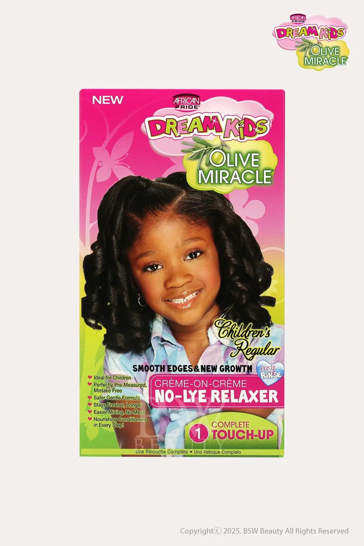 AFRICAN PRIDE DREAM KIDS OLIVE MIRACLE CREME ON CREME NO-LYE RELAXER TOUCH-UP KIT - REGULAR - BSW BEAUTY CANADA