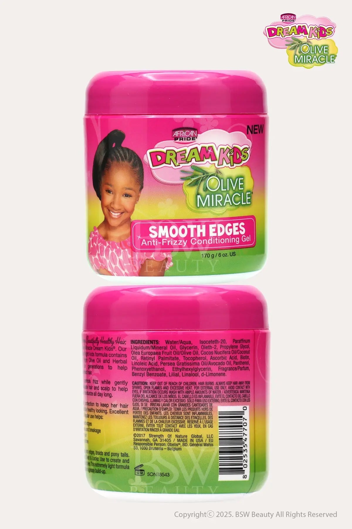 AFRICAN PRIDE DREAM KIDS OLIVE MIRACLE SMOOTH EDGES ANTI-FRIZZY CONDITIONING GEL 6oz - BSW BEAUTY CANADA