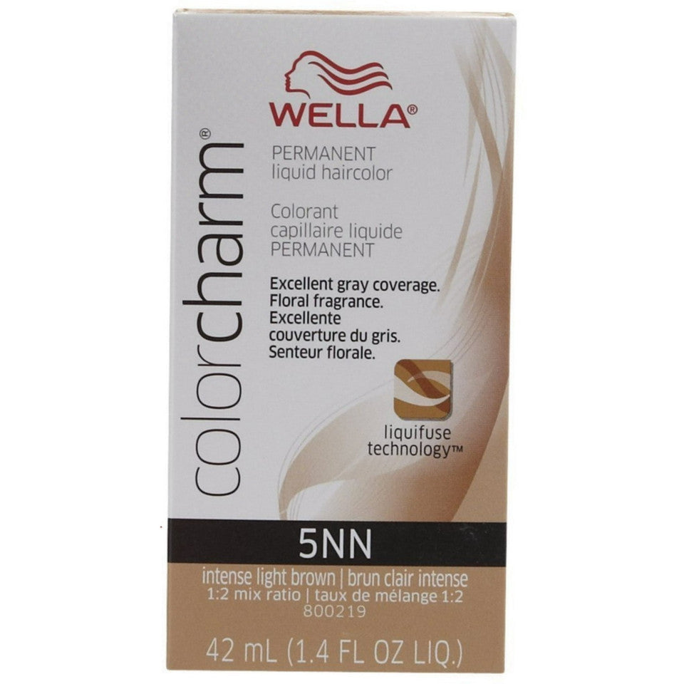 Wella ColorCharm Permanent Liquid Hair Color for Gray Coverage, 5AA Light Brown Intense Ash