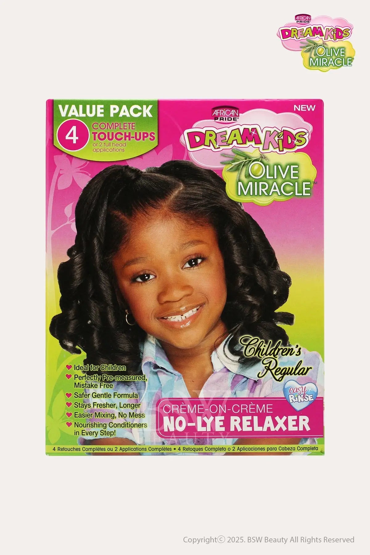 AFRICAN PRIDE DREAM KIDS OLIVE MIRACLE CREME ON CREME NO-LYE RELAXER TOUCH-UP KIT - REGULAR - BSW BEAUTY CANADA