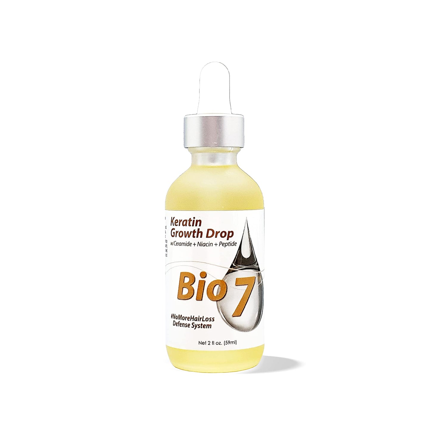 Bio7 Keratin Growth Drop w/ Ceramide + Niacin + Peptide – 2 Fl Oz – Combines the Power of Hair Strengthening Keratin, Improve Scalp Condition for…