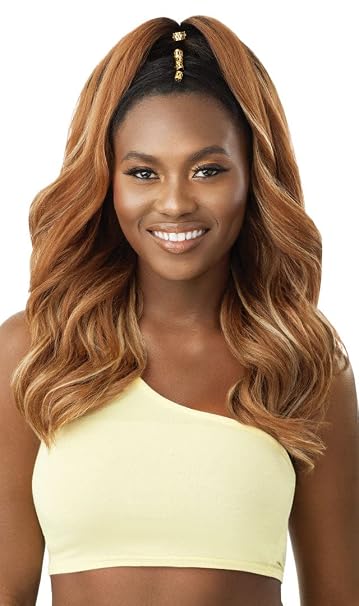 Outre Converti Cap Deluxe Cap Lays Flat Heat Resistant Fiber High Tex Rosey Waves (Drchilat)