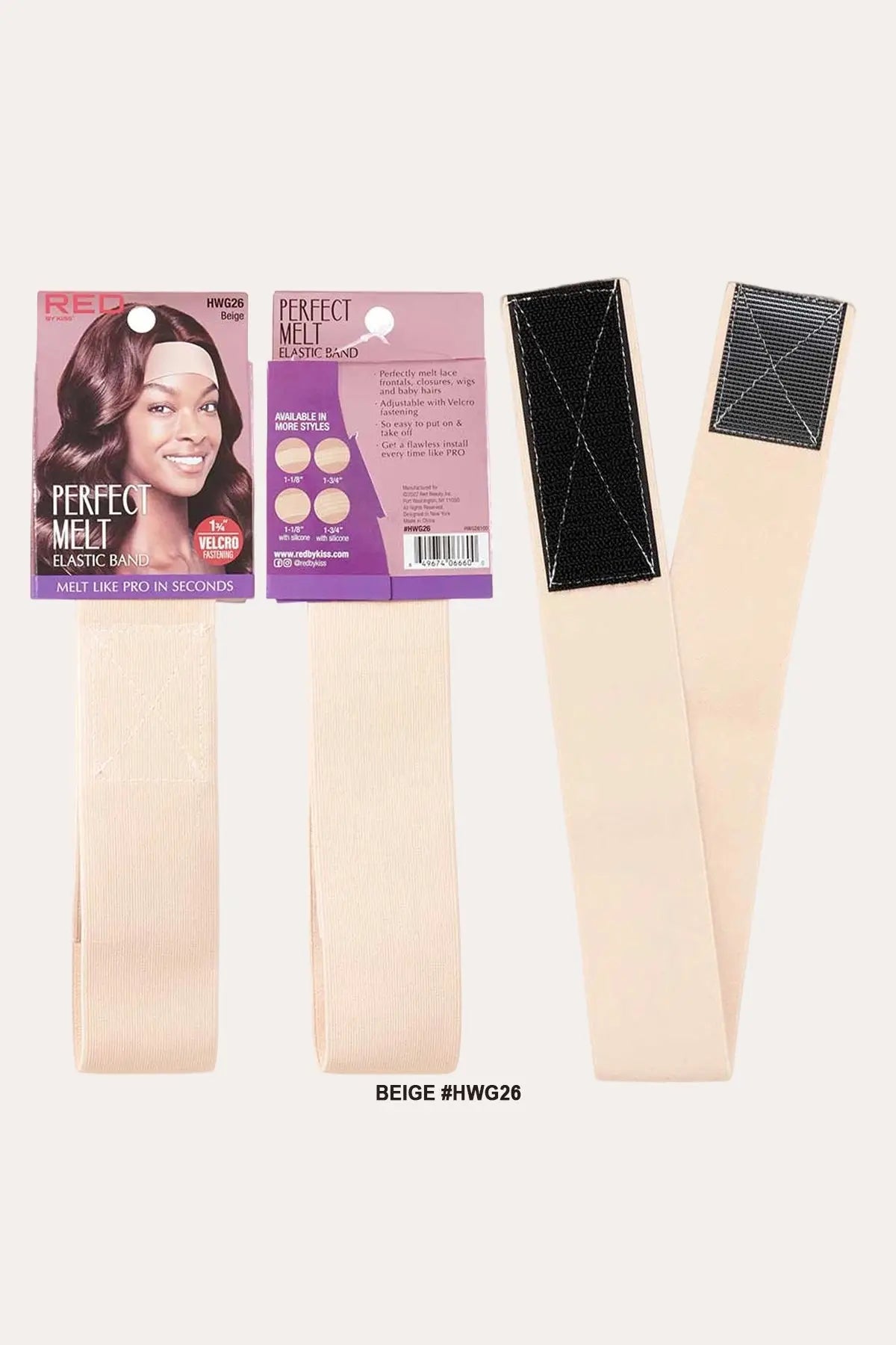 RED BY KISS PREMIUM ELASTIC WIG BAND - WIDE RED BEAUTY