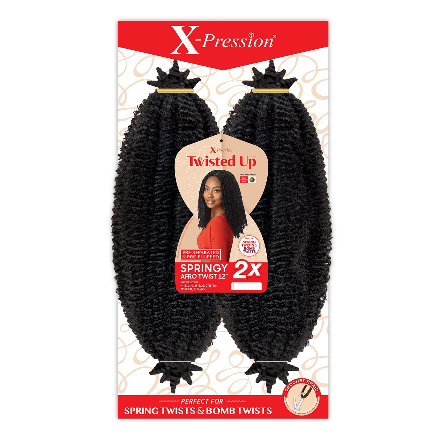 Outre X-Pression Twisted Up 2X Springy Afro Twist 12