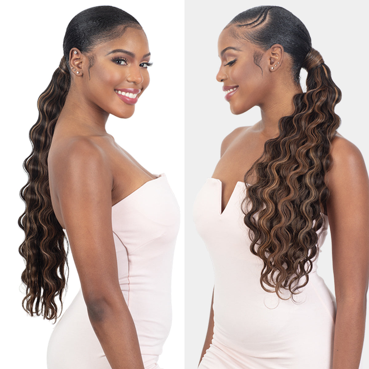 Organique Shake N Go Pony Pro Easy Wrap Around Ponytail Wavy Crimp Curl 22" (1B)