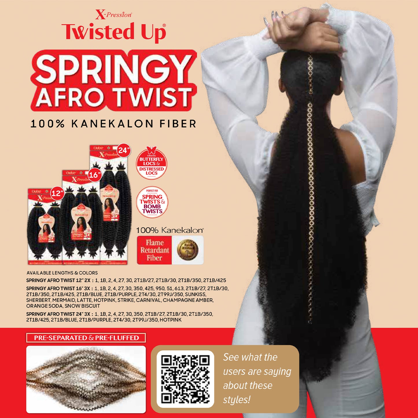 Outre X-Pression Twisted Up 2X Springy Afro Twist 12