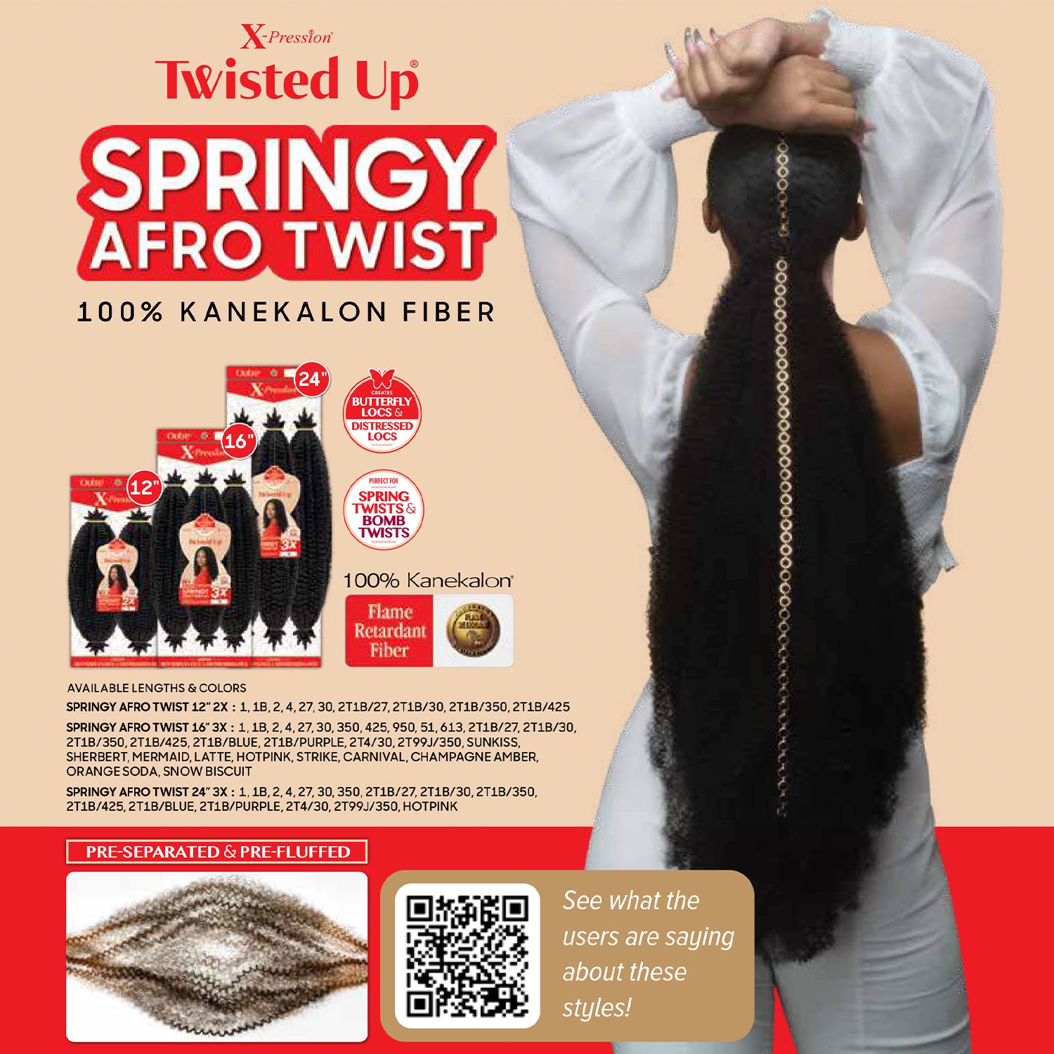 Outre X-Pression Twisted Up 2X Springy Afro Twist 12