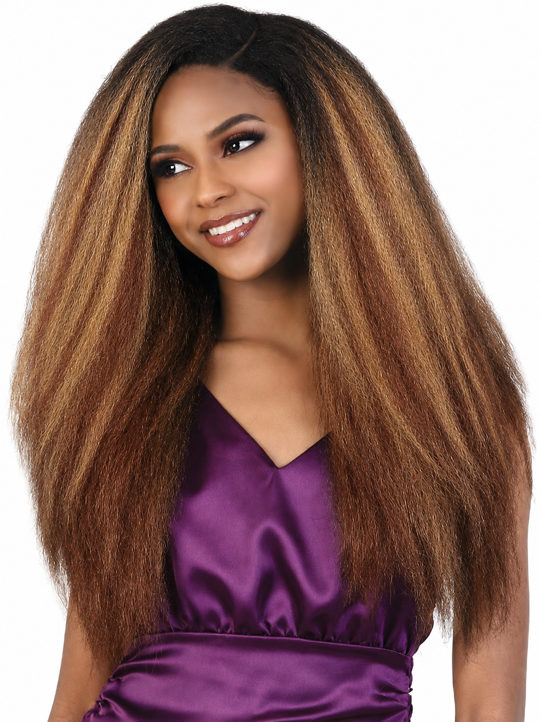 Glam Touch Lace Wig Kinky Edges Natural Black