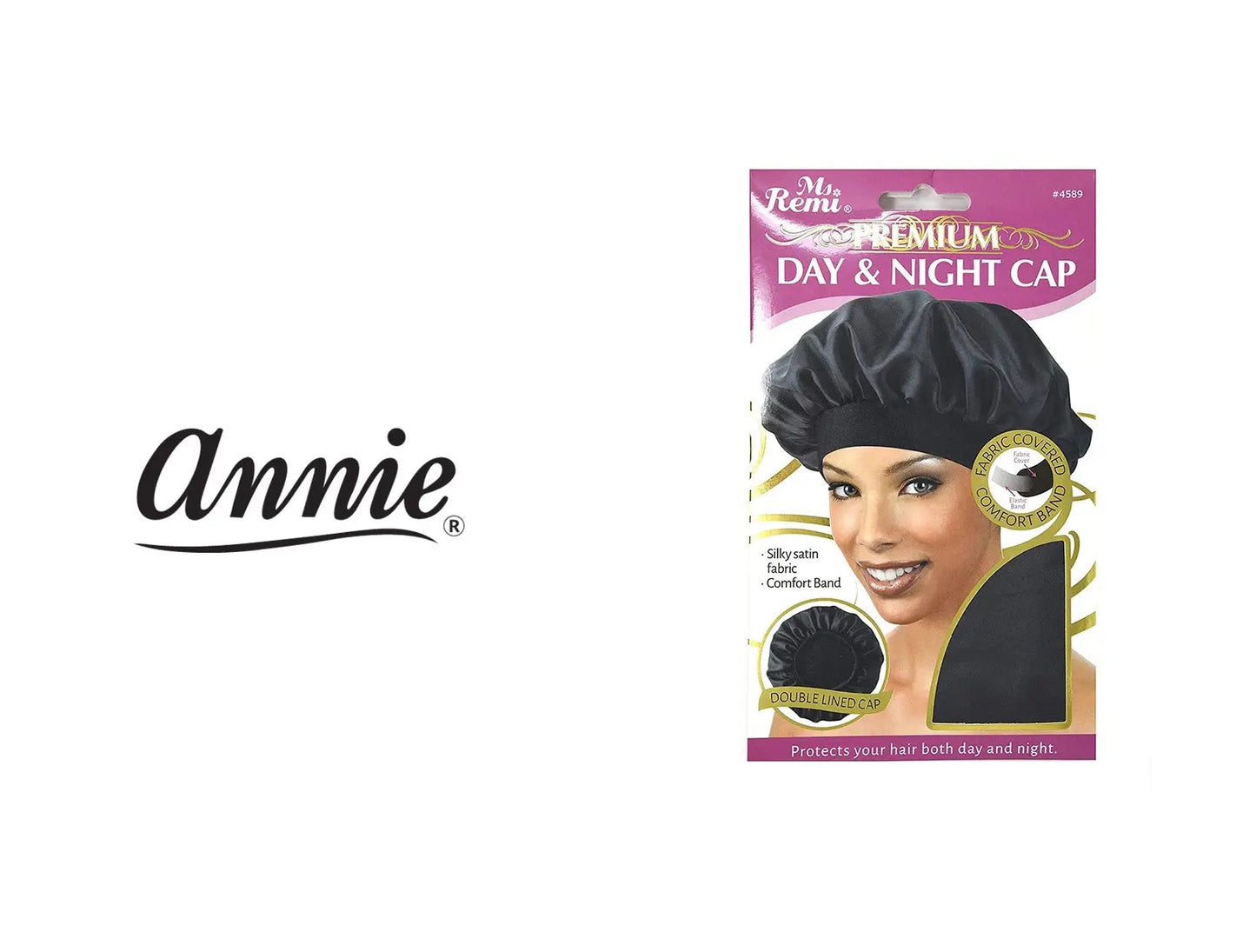 ANNIE MS.REMI PREMIUM DELUXE DAY AND NIGHT CAP - Black - BSW BEAUTY CANADA