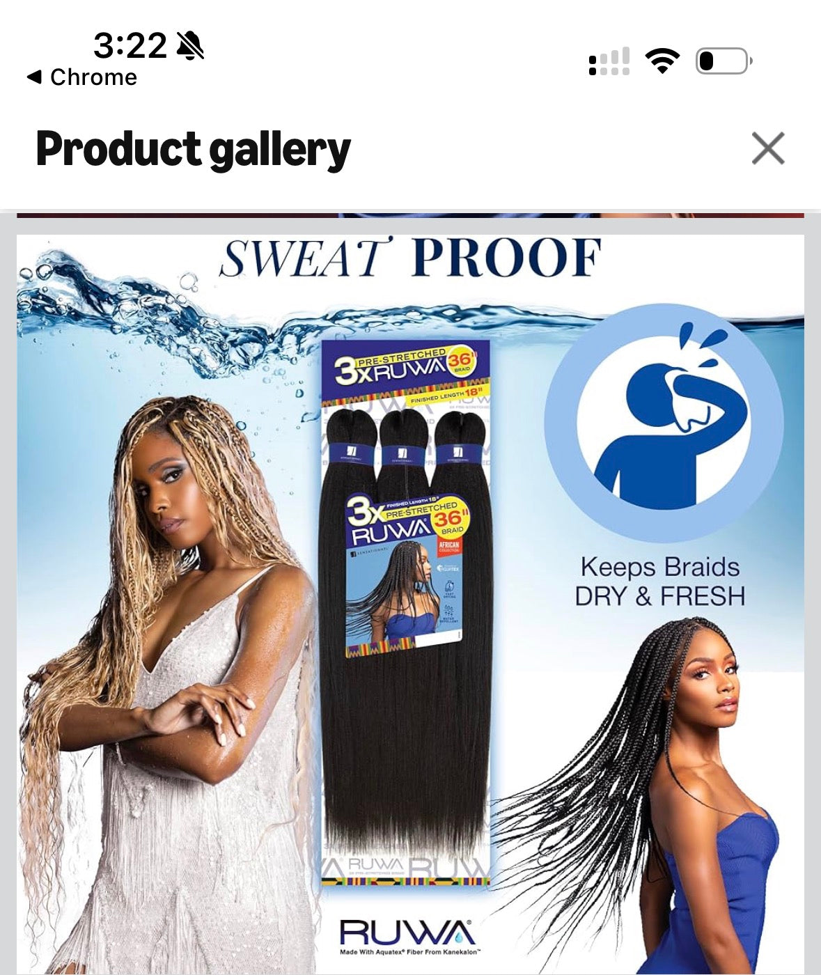 Sensationnel Synthetic Braid X-Pression 3X RUWA Pre-Stretched 24#1B