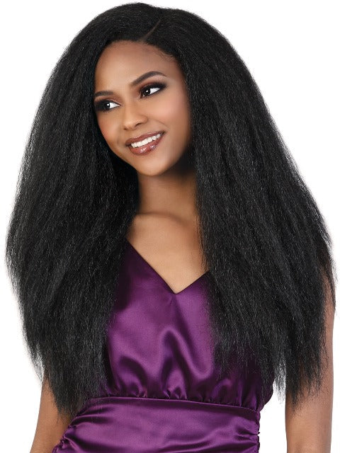 Glam Touch Lace Wig Kinky Edges Natural Black