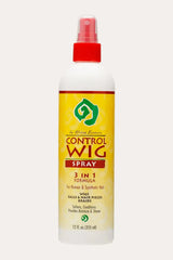 African Essence Control Wig Spray 3-in-1 Formula 12 fl oz (355 mL), Weightless Shine Spray for human & synthetic wigs, falls, hair pieces and braids