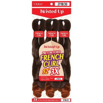 Outre X-pression-Twisted Up -DIY Pre Stretched Braid French Curl 52 3X (2T1B/425)