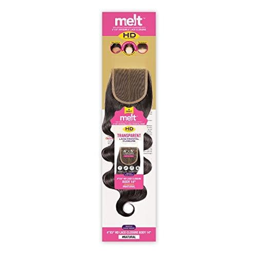 Janet Collection Natural Virgin Remy Human Hair Melt 4x5 HD Lace Closure Body (10-14") (12 Inch