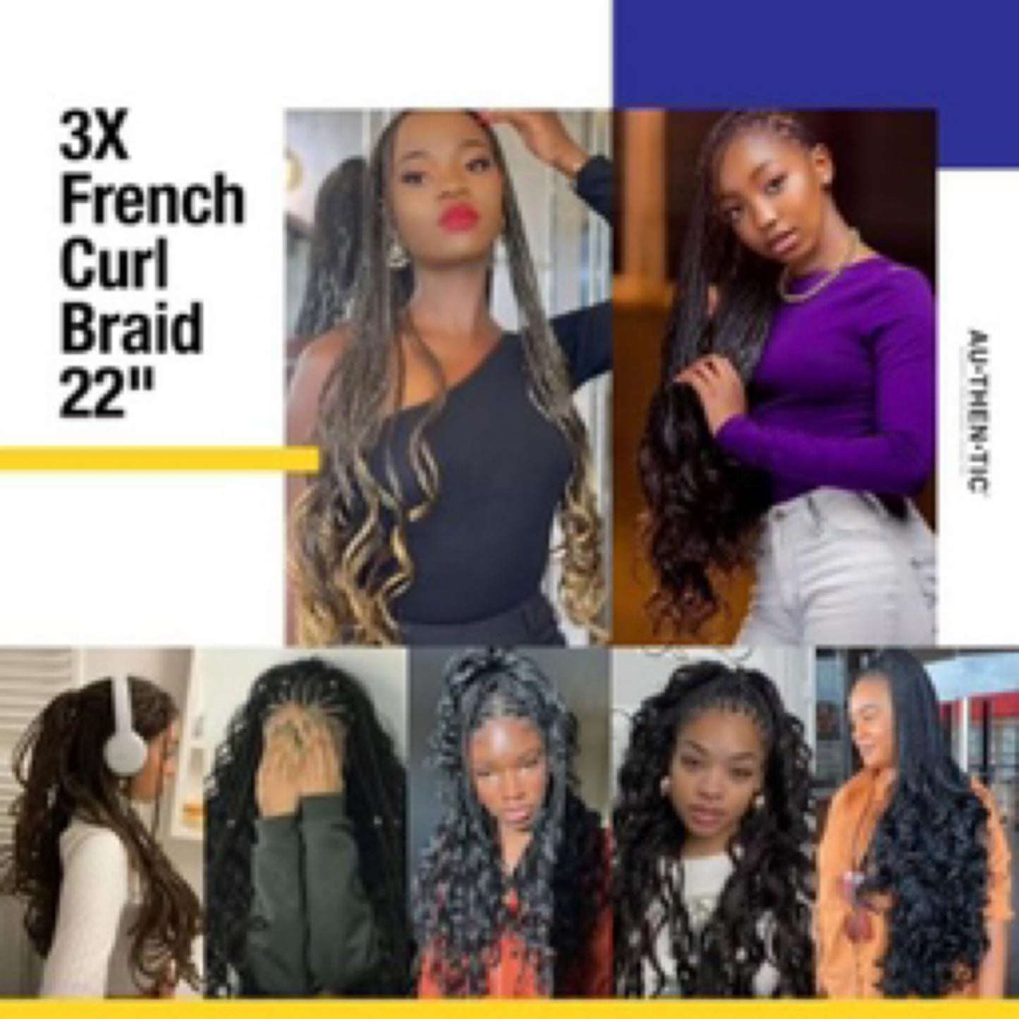 3x Value Pack French Curl 22 #1B