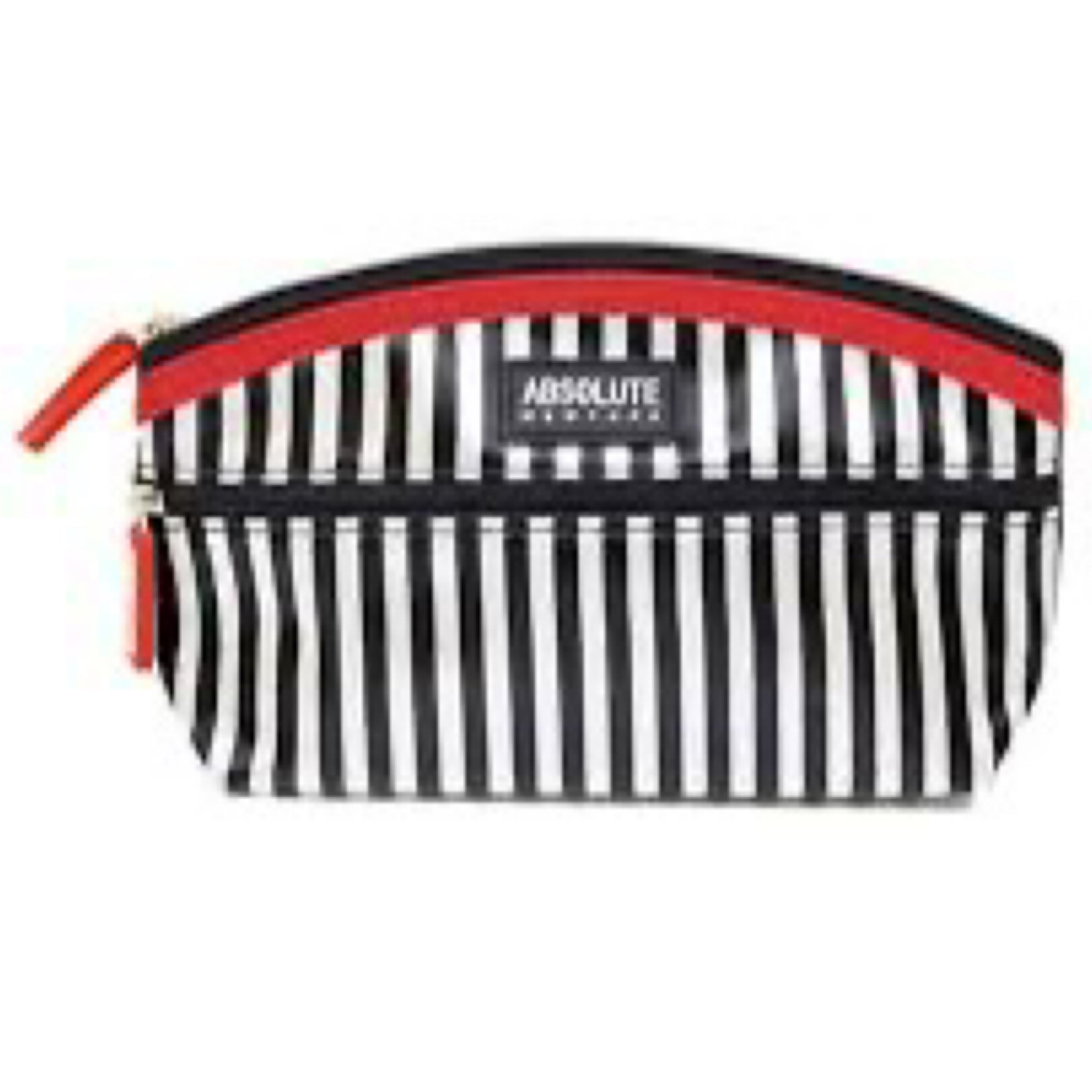 Absolute York ACB04 Cosmetic Bag in Satin Black and White Stripes