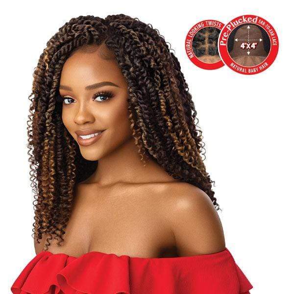 Outre X-Pression Twisted Up 4x4 Lace Front Braid Wig Kinky Boho Passion Waterwave 18" (613) — Outre X-Pression Twisted Up 4X4 Lace Front Wig - KINKY BOHO PASSION WATERWAVE 18"