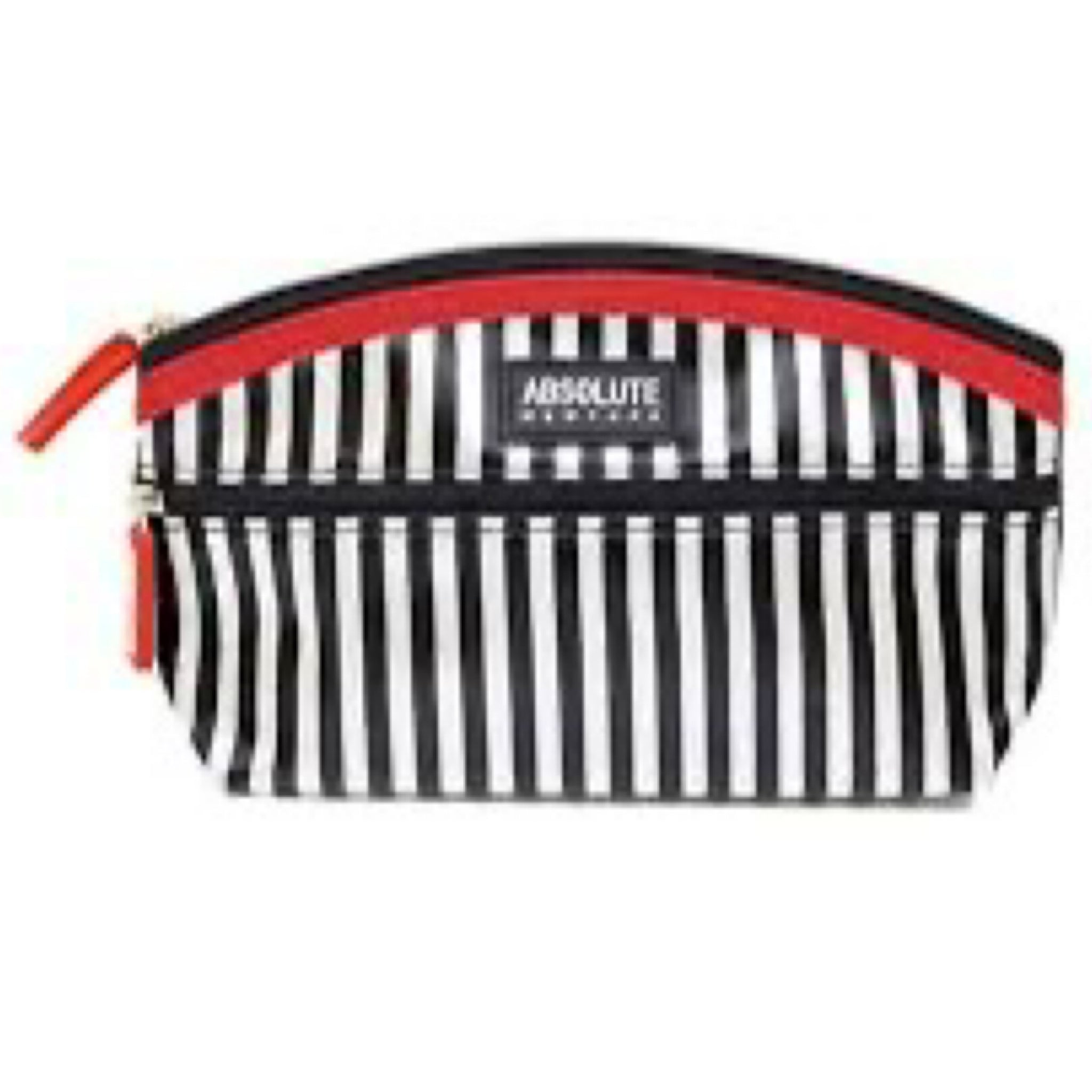 Absolute York ACB04 Cosmetic Bag in Satin Black and White Stripes