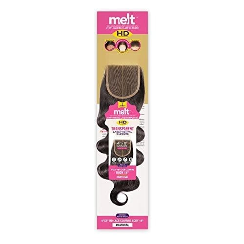 Janet Collection Natural Virgin Remy Human Hair Melt 4x5 HD Lace Closure Body (10-14") (12 Inch