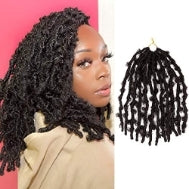 12 Inch 2 Pack Au-Then-Tic Butterfly Locs Crochet Hair Distressed Faux Locs Crochet Soft Locs Pre Looped Hair Extensions (12 Inch ) 613