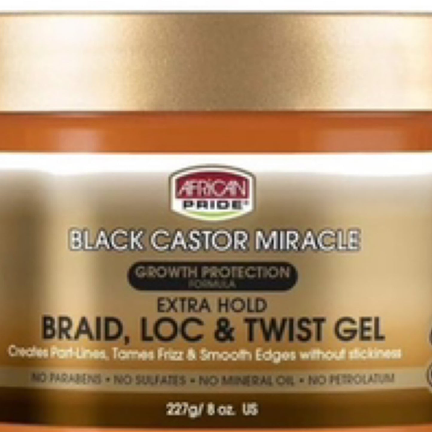 African Pride Black Castor Miracle Frizz Control Shine Enhancing Hair Gel oz