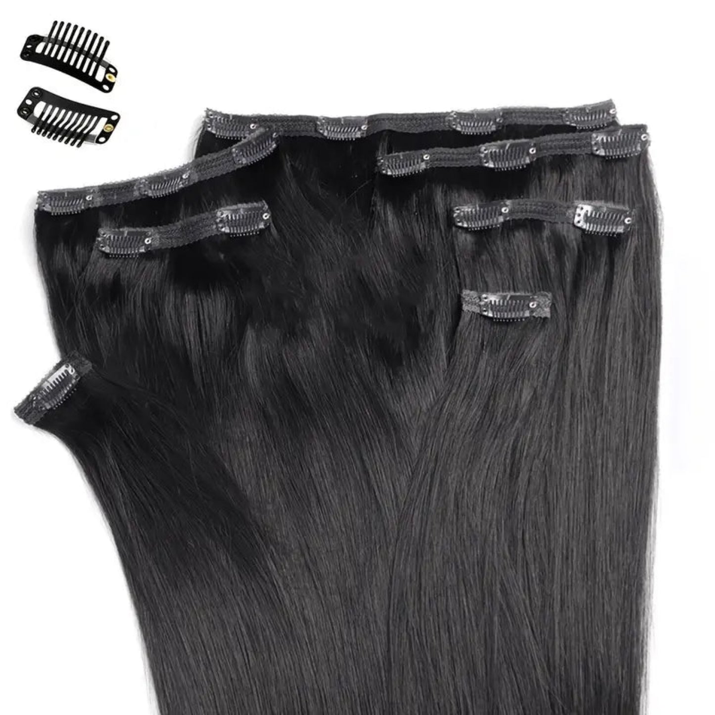 100 % Human hair 20 inch black clip ins