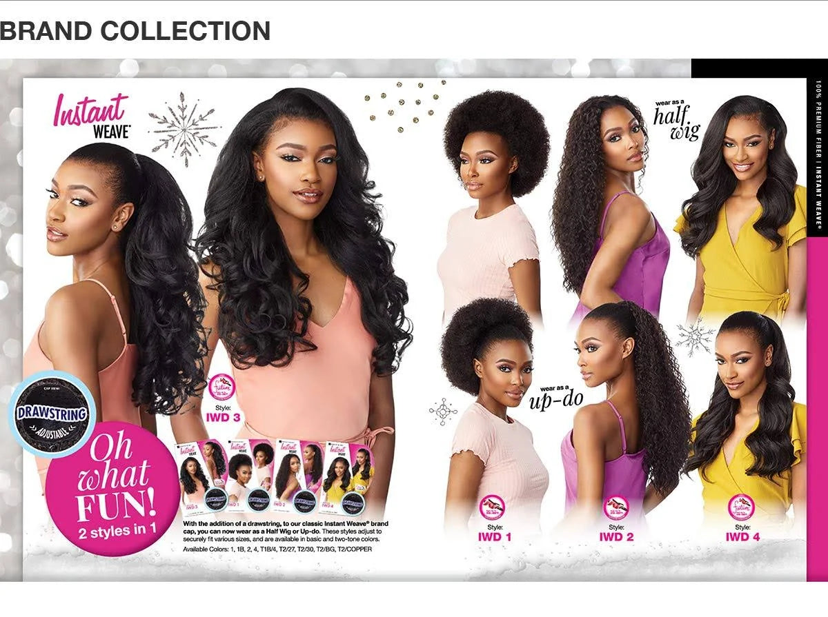 Sensationnel Synthetic Half Wig Instant Weave Drawstring Cap